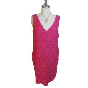 BOUTIQUE Brand *NWT* Crochet Dress Size L Women Sleeveless Beach Pink Summer